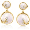 image:imageRossSimons 610mm Cultured Pearl Drop Earrings With LabGrown Diamonds in 18kt Gold Over Sterling