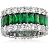 image:imageRossSimons 650 ct tw Simulated Emerald and 440 ct tw CZ Eternity Band in Sterling SilverEmerald