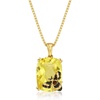 image:imageRossSimons 875 Carat Lemon Quartz Bumblebee Pendant Necklace in 18kt Gold Over Sterling 18 inches
