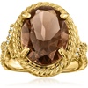 image:imageRossSimons 900 Carat Smoky Quartz Ring With 30 ct tw White Topaz in 18kt Gold Over SterlingQuartz