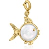 image:imageRossSimons 9510mm Cultured Coin Pearl Fish Charm in 18kt Gold Over Sterling