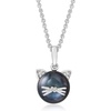 image:imageRossSimons 995mm Black Cultured Pearl Cat Pendant Necklace With Diamonds in Sterling Silver 18 inches