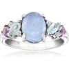 image:imageRossSimons Blue Chalcedony and 68 ct tw Pastel MultiGemstone Ring in Sterling SilverAmethyst