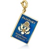 image:imageRossSimons Blue Enamel Passport Charm in 18kt Gold Over Sterling