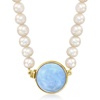 image:imageRossSimons Blue Opal and 556mm Cultured Pearl Necklace in 18kt Gold Over Sterling18 Inches
