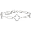 image:imageRossSimons Charles Garnier 40 ct tw CZ Clover Station Paper Clip Link Bracelet in Sterling Silver 7 inches