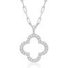 image:imageRossSimons Charles Garnier 70 ct tw CZ Clover Paper Clip Link Necklace in Sterling Silver 17 inches