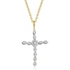 image:imageRossSimons Diamond Cross Pendant Necklace in 18kt Gold Over Sterling 18 inches
