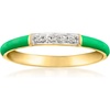 image:imageRossSimons Green Enamel Ring With Diamonds in 18kt Gold Over SterlingDiamond