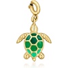 image:imageRossSimons Green Enamel Turtle Charm in 18kt Gold Over Sterling