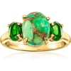 image:imageRossSimons Green Turquoise Ring With 80 ct tw Chrome Diopside in 18kt Gold Over SterlingDiopside