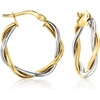 image:imageRossSimons Italian 10kt 2Tone Gold Twisted Hoop Earrings