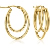 image:imageRossSimons Italian 10kt Yellow Gold TripleOval Hoop Earrings