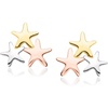image:imageRossSimons Italian 14kt TriColored Gold Stars Stud Earrings