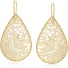 image:imageRossSimons Italian 14kt Yellow Gold Floral Embroidery Teardrop Earrings