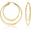 image:imageRossSimons Italian 18kt Gold Over Sterling DoubleHoop Earrings