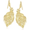 image:imageRossSimons Italian 18kt Gold Over Sterling Filigree Feather Drop Earrings