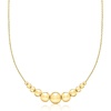 image:imageRossSimons Italian 18kt Gold Over Sterling Graduated Bead CableChain Necklace 18 inches