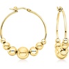 image:imageRossSimons Italian 18kt Gold Over Sterling Graduated Bead Hoop Earrings