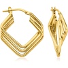 image:imageRossSimons Italian 18kt Gold Over Sterling TripleSquare Hoop Earrings