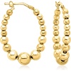 image:imageRossSimons Italian 36mm 18kt Gold Over Sterling Bead Oval Hoop Earrings