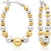 image:imageRossSimons Italian 36mm Sterling Silver and 18kt Gold Over Sterling Bead Oval Hoop Earrings