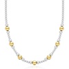 image:imageRossSimons Italian 48mm Sterling Silver and 18kt Gold Over Sterling Graduated Bead NecklaceNo Gemstone