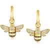 image:imageRossSimons Italian 50 ct tw Black and White CZ Removable Bumblebee Charm Huggie Hoop Earrings in 18kt Gold Over Sterling