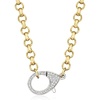 image:imageRossSimons Italian 50 ct tw CZ Oversized Lobster Clasp Necklace in Sterling Silver and 18kt Gold Over SterlingCubic Zirconia