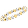 image:imageRossSimons Italian 8mm Sterling Silver and 18kt Gold Over Sterling Bead Stretch Braceletno gemstone