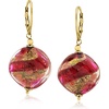 image:imageRossSimons Italian Hot Pink Murano Glass Bead Drop Earrings in 18kt Gold Over Sterling