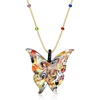 image:imageRossSimons Italian Multicolored Murano Glass Butterfly Pendant Necklace With 18kt Gold Over Sterling 18 inches