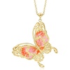 image:imageRossSimons Italian Pink and Orange Enamel Butterfly Pendant Necklace in 18kt Gold Over Sterling 18 inches