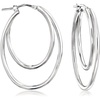 image:imageRossSimons Italian Sterling Silver DoubleOval Hoop Earrings