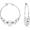 image:imageRossSimons Italian Sterling Silver Graduated Bead Hoop Earrings