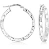 image:imageRossSimons Italian Sterling Silver Hammered Hoop Earrings