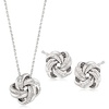 image:imageRossSimons Italian Sterling Silver Jewelry Set Love Knot Necklace and Earrings 20 inches