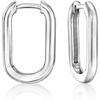 image:imageRossSimons Italian Sterling Silver Medium Paper Clip Link Hoop Earrings
