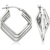 image:imageRossSimons Italian Sterling Silver TripleSquare Hoop Earrings