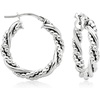 image:imageRossSimons Italian Sterling Silver Twisted Bead Hoop Earrings
