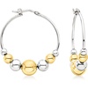 image:imageRossSimons Italian Sterling Silver and 18kt Gold Over Sterling Graduated Bead Hoop Earrings