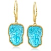 image:imageRossSimons Italian Tagliamonte Blue Venetian Glass Flora Drop Earrings in 18kt Gold Over Sterling
