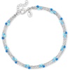 image:imageRossSimons Italian Tonal Blue Enamel Bead Station Anklet in Sterling Silver 9 inches