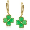 image:imageRossSimons Jade 4Leaf Clover Drop Earrings in 18kt Gold Over Sterling