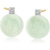 image:imageRossSimons Jade Earrings With Diamond Accents in 18kt Gold Over Sterling