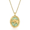 image:imageRossSimons Jade Elephant Pendant Necklace in 18kt Gold Over Sterling 18 inches