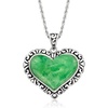 image:imageRossSimons Jade Heart Pendant Necklace in Sterling Silver 18 inches