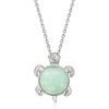 image:imageRossSimons Jade Turtle Pendant Necklace With Diamonds in Sterling Silver 18 inches
