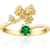 image:imageRossSimons Lily Of The Valley FlowerMay Birthstone Ring With LabGrown Emerald and Diamond in 18kt Gold Over SterlingCreated Emerald