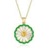 image:imageRossSimons MotherOf Pearl and 50 Carat Citrine Flower Pendant Necklace With Green Enamel in 18kt Gold Over Sterling 18 inches